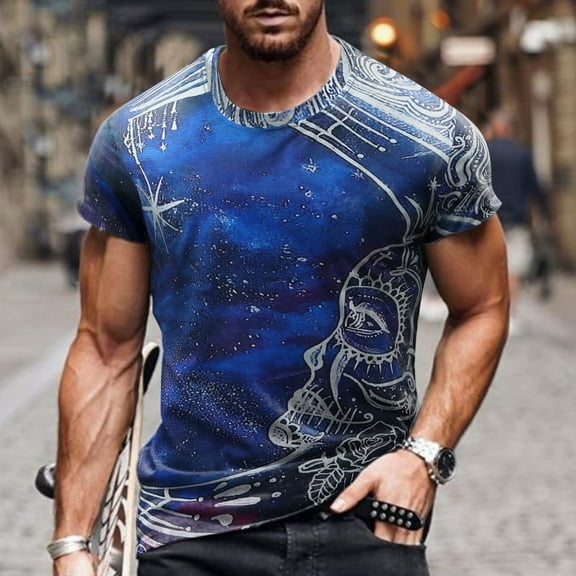 EQWLJWE Mens Fashion T-Shirts Men's Unisex Daily T Shirt 3D Print Graphic Prints Cross Print Short Sleeve Tops Casual Blouse