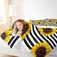 thumbnail image 4 of Homewish Rustic Sunflower Floral Full Size Comforter Sets,Modern Geometric Striped Bedding Comforter Set,Orange White Black Bedding Sets For Teens,Ultra Soft Home Decor Reversible,3pcs, 4 of 8