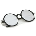 thumbnail image 5 of zeroUV Unisex Retro Thin Frame Slim Temples Mirror Flat Lens P3 Round Sunglasses 43mm (Black-Silver / Silver Mirror) - 43mm, 5 of 5