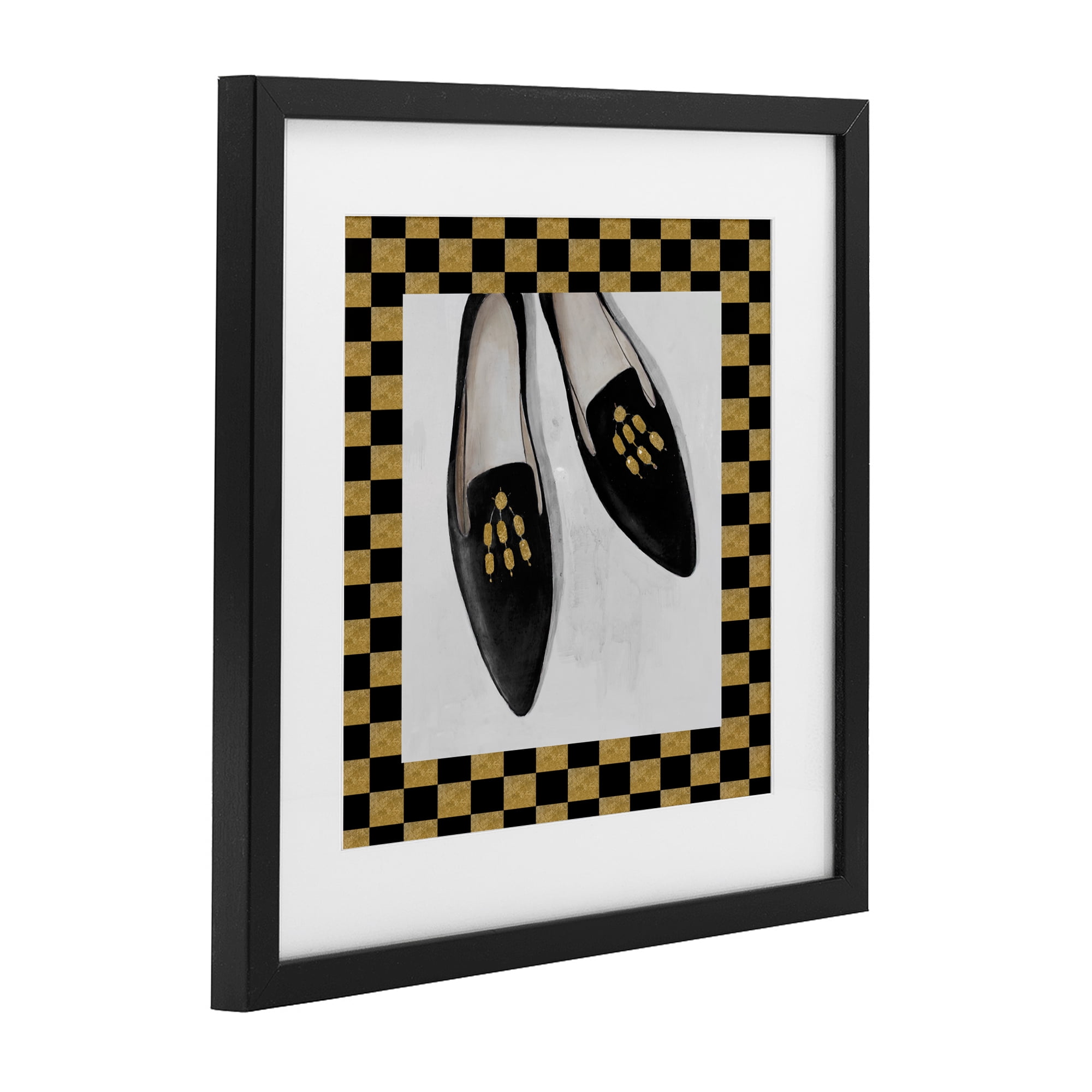 Stupell Industries Luxe Black Flats Black Framed Print Under Glass, design by Lorenzo Collective