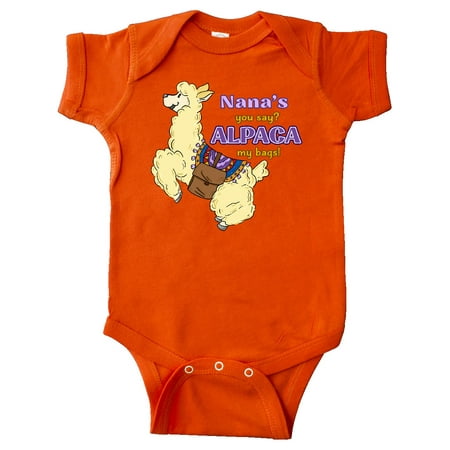 

Inktastic Cute Jumping Alpaca Nana s You Say ALPACA my Bags Gift Baby Boy or Baby Girl Bodysuit