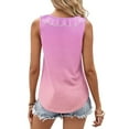 thumbnail image 3 of HAiming Tank Tops for Women Gradient V Neck Ruffled Sleeveless Camisole Casual Vacation Tunic Trendy Shirts, 3 of 6