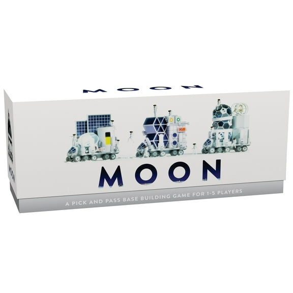 Sinister Fish Games: Moon - A Lunar Competitive Sci-Fi Board Game, A Pick & Pass Base-Building Game for 1-5 Players, Ages 10 