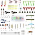 thumbnail image 4 of Kit de señuelos para pesca lunar, 120 piezas: spinnerbaits, gusanos de plástico, pececillos, poppers, señuelos, anzuelos de pesca blandos, kit de cebo de pesca portátil con caja, 4 of 5