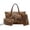 Brown - Elephant Floral, variant on DISNIMO Elephant Flower Print Handbag and Wallet Set with Makeup Pouch Fashion Top Handle Satchel Handbag with Zipper Closure PU Leather Purse for Daily Use