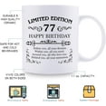 thumbnail image 6 of 77th Birthday Gifts for Women Men - 11 oz Coffee Mug - 77 Year Old Present Ideas for Mom, Dad, Wife, Husband, Son, Daughter, Friend, Colleague, Coworker (77th Birthday Gift), 6 of 6