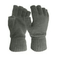thumbnail image 2 of Winter Gray Men'S And Women'S Warm Solid Color Knitted Half-Finger Gloves Cotton, 2 of 3