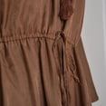 thumbnail image 3 of Womens Summer Off the Shoulder Jumpsuits Cotton Linen Short Rompers Long Sleeve Elastic Drawstring Tiered Flowy Jumpsuit, 3 of 7