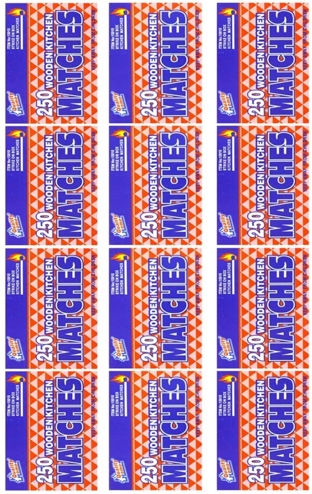 Wooden Kitchen Matches with Strike On Box for Candles, Kitchen 250