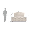 thumbnail image 4 of Fontana Wingback Upholstered Platform Bed Frame King Sky Neutral Beige Polyester, 4 of 8