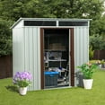 thumbnail image 5 of CarButler 6x5ft Metal Outdoor Storage Shed with Transparent Plate and Lockable Sliding Doors for Garden Backyard Patio White, 5 of 7