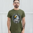 thumbnail image 3 of Tee Hunt Bald Eagle Route 66 Road Sign T-Shirt Live to Ride Born to Be Wild Men's Tee, Military Green, Medium, 3 of 5