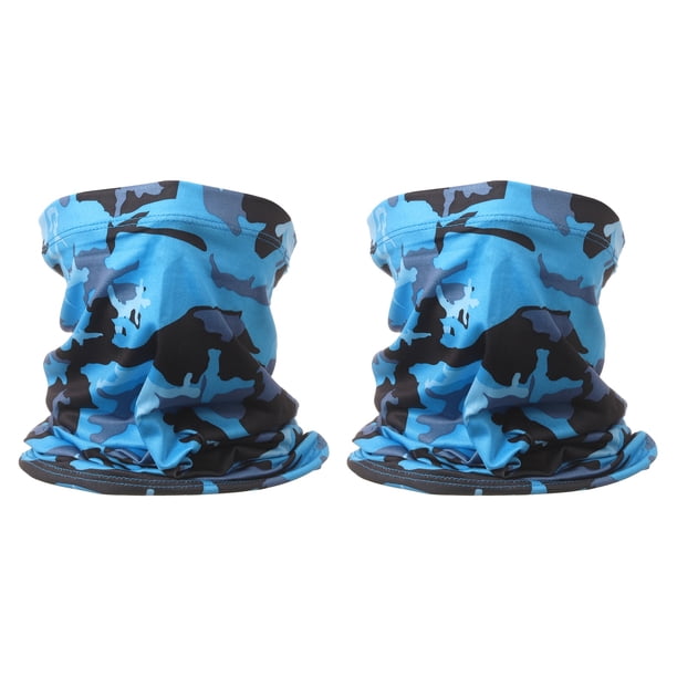 Uxcell 2pcs Gaiter de Cuello de Verano Unisex Máscara Facial de Protección Solar, Camo Sapphire