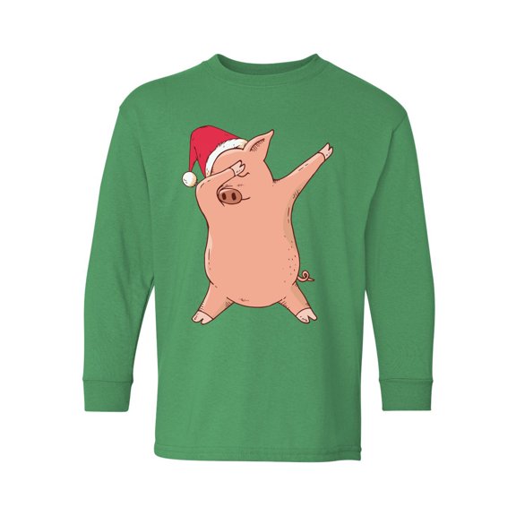 Awkward Styles Christmas Long Sleeve Shirt for Kids Youth Boys Girls Xmas Pig Dance Shirt