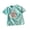 A Green, variant on Girls Cat Print Lace Collar Bow Tie Short Sleeve Top Crew Neck Korean Style Casual Blouse Summer Cute Girls Shirt Light Blue 9 Years-10 Years