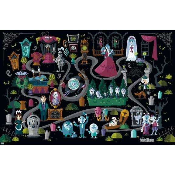 Disney Haunted Mansion - Map Wall Poster, 22.375" x 34"