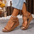 thumbnail image 2 of Aihuaihua Womens Sandals Dressy Wedge Sandals Comfortable 2026 Summer Heels Open Toe Casual Shoes Spring Elegant Ladies Sandal, 2 of 8