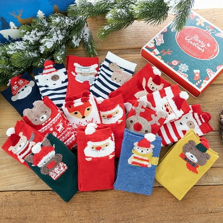 

4 Pairs/Set Christmas Holiday Socks Women Girls Funny Socks Cotton Knit Socks for coworkers Christmas Gifts