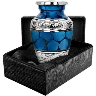 Small Keepsake Urn For Ashes – Red Brass Mini Memorial Urn With Velvet Box Bag (3 Cu In Capacity)