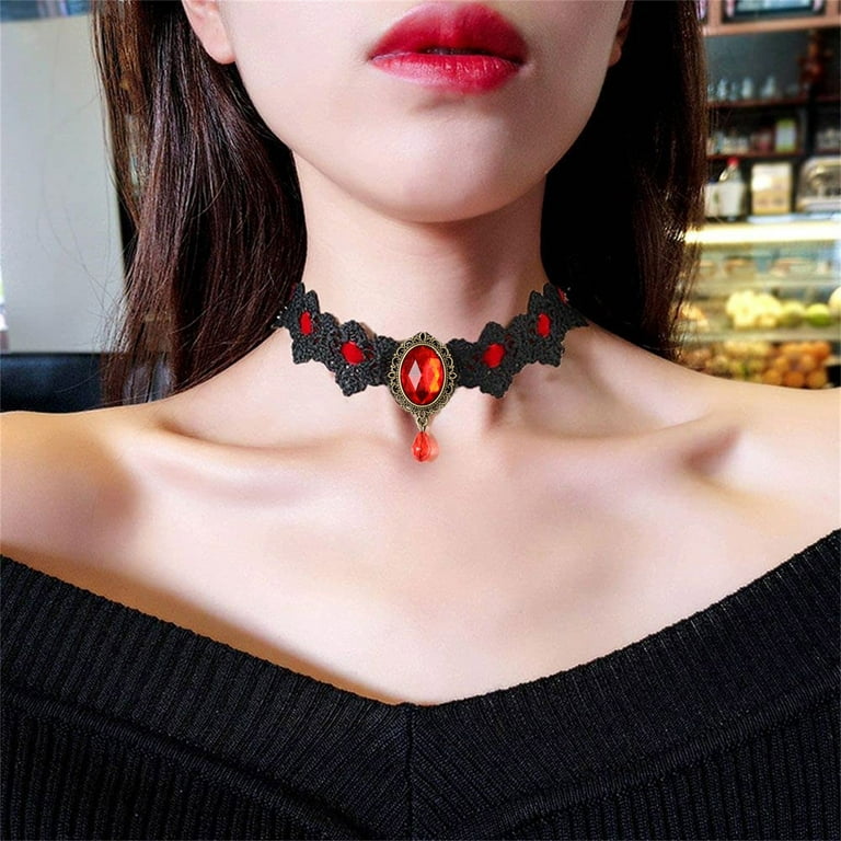 Jumwrit Sexy Black Lace Rose Choker Necklaces Bridal Necklaces Minimalist  Necklaces Costume Accessories for Women Teens and Girls