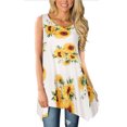 thumbnail image 1 of Women's Summer Sexy Crewneck Printed Blouses Sleeveless Irregular Loose Pullover Tops, 1 of 4