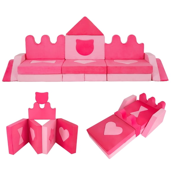 Infans 14 Piece Kids Play Couch Modular Foam Climbing Blocks for Kids 3 Years Old