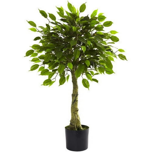 Nearly Natural 3' Ficus Artificial Tree UV Resistant (Indoor/Outdoor)