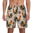 thumbnail image 2 of Goofa Rooster Printed Men's Swim Trunks Board Shorts Quick Dry Mens Swimming Trunks with Compression Liner,Breathable Fit Hawaii Beach Shorts-Medium, 2 of 9
