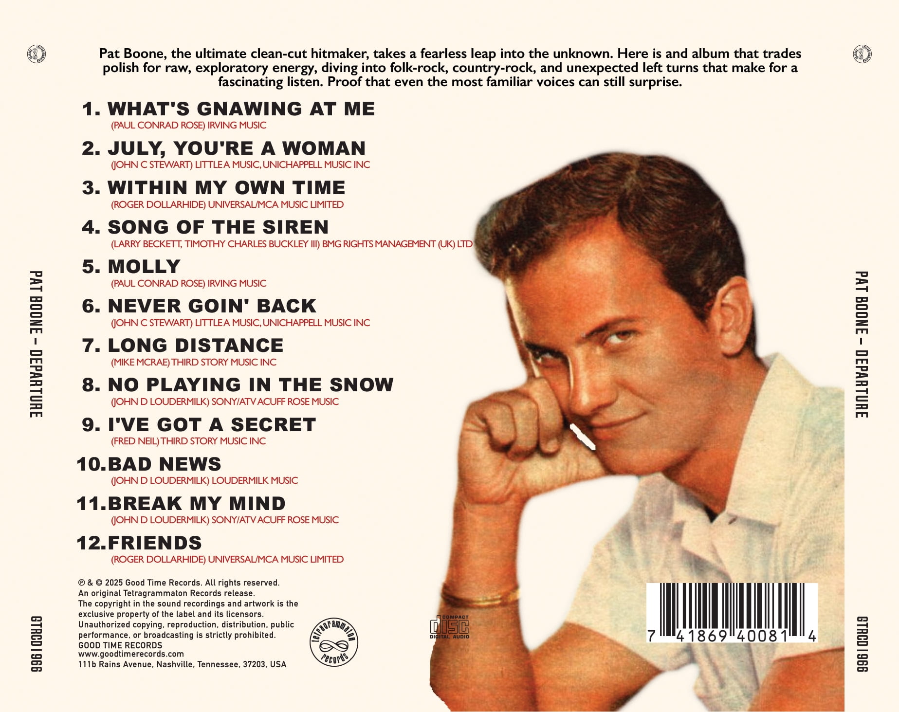 Pat Boone - Departure - Music & Performance - CD