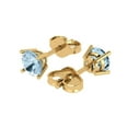 thumbnail image 2 of 1.5 ct Push-Back Stud Earrings for Women | 6mm Round Cut Natural Swiss Blue Topaz | 18K Yellow Gold, 2 of 5