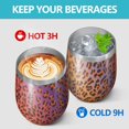 thumbnail image 4 of 12oz Stemless Wine Tumblers Orange and Purple Of Leopard Print Vacuum Insulated Stainless Steel Travel Tumbler Cups Mug with Lid and Straw for Champaign,Cocktail,Beer with Cleaning Brush, 4 of 5