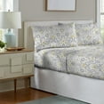 thumbnail image 4 of Pointehaven  200 GSM Superior Heavyweight Flannel Cotton Deep Pocket Bed Sheet Set Meadow Queen, 4 of 8