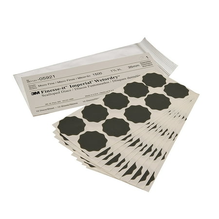 

3M Finesse-it Imperial Wetordry Scallop Disc 05921 1 3/8 in 1500 100 discs per pack 10 packs per case