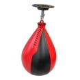 thumbnail image 4 of de pelota de pera para boxeo, entrenamiento de velocidad de cuero PU con gancho e inflador, saco de boxeo con pelota de reacción para gimnasio en interiores Negro y rojo, 4 of 8
