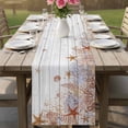 thumbnail image 4 of Orange Coastal Table Runner 70 Inches, Beach Nautical Coral Starfish Vintage Bed Runner Dresser Scarves Tabletop for Indoor Outdoor Parties/Ceremony/Banquet, 13" x 70", 4 of 9
