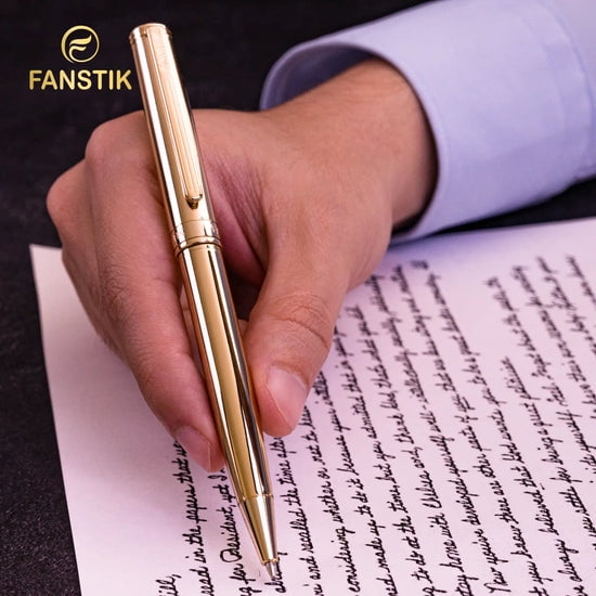 FANSTIK Gold Luxury ballpoint Pen, Real 24K Gold Plating, pen gift set (Lux BallPoint Gold)