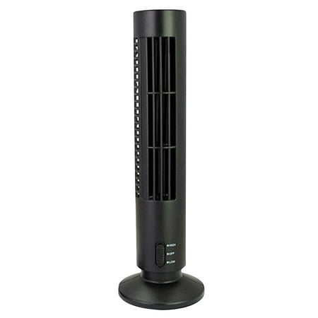 

USB Powered Tower Shape Fan Mini Size Leafless Handheld Fan Cold Air Fan(Black)