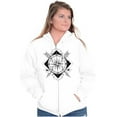 thumbnail image 4 of Compass Diamond Symbolic Spiritual Zip Up Hoodie Men's Women's Brisco Brands X, 4 of 6