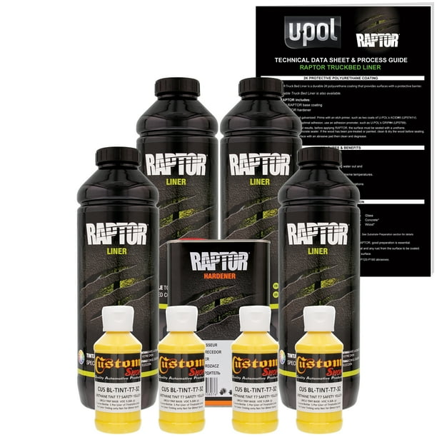 Raptor Safety Yellow Urethane SprayOn Truck Bed Liner Texture Coating, 4 Liters