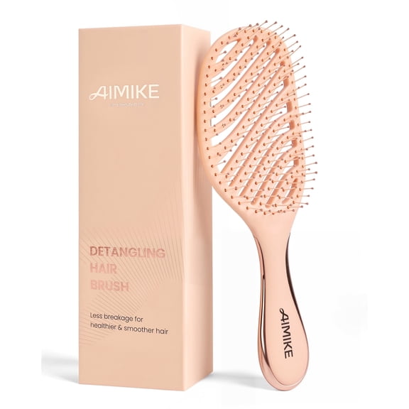 AIMIKE Christmas Detangling Brush, Holiday Gift Hairbrush with Soft Bristles, Gentle Pain-Free Paddle Brush Fine Hair