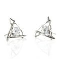 thumbnail image 1 of Women Girls Sparkling Crystal Hollow Triangular Zircon Stud Earrings Jewelry, 1 of 1