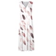 thumbnail image 3 of Elegant Sleeveless V Neck Dress For Women Casual Feather Print Summer Womens Dresses Summer Swing Dress for Women Trend Dresses for Women V Neck Loose Dresses for Women Maternity Dress for Women Wrap, 3 of 4