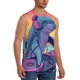 thumbnail image 2 of Fotbe Hip-Hop DJ Dolphin Men's Camiseta sin Mangas Estampada para Hombres, Playera Casual para Gimnasio, Entrenamiento, Playa-Medium, 2 of 7