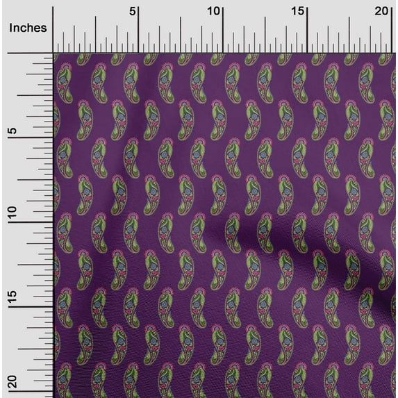 oneOone Cotton Flex Wine Fabric Leaves & Paisley Block Diy Clothing Quilting Fabric Print Fabric By Yard 40 Inch Wide