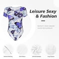 thumbnail image 5 of Picia Butterflies Womens One Piece Swimsuits Modest Tummy Control Bathing Suits Lace Up Slimming Swim Suit-Large, 5 of 9