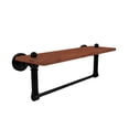 thumbnail image 2 of Waverly Place Collection 16-in Solid IPE Ironwood Shelf with Integrated Towel Bar in Antique Pewter, 2 of 5