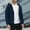 Dark Blue, variant on Men's Solid Color Hooded Jacket Fall Winter Plush Fleece-Lined Half Zip Long Sleeve Casual Outerwear Top(Wine,XL)