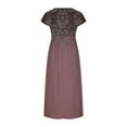 thumbnail image 5 of Meichang Robes en Lin pour Femmes 2024 Rétro à Imprimé Floral Coupe Ample Robes Midi Manches Courtes Col Rond Robes d'Été Décontractées Évasées Légères Confortables Longues Robes de Travail Rouge TG, 5 of 5