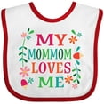 thumbnail image 3 of Inktastic My Mommom Loves Me Girls Girls Baby Bib, 3 of 4