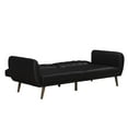 Novogratz Brittany Futon, Black Faux Leather